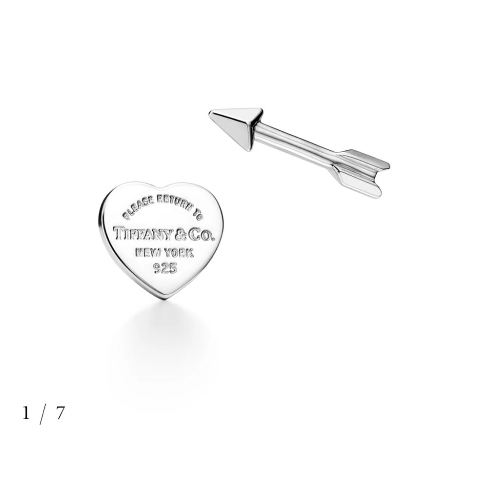 Tiffany & Co. Silver Heart and Arrow stud earrings - Picture 5 of 5